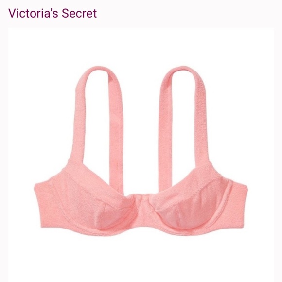 NWT Victoria's Secret Pink Terry bustier style bathing suit swim top spring - Picture 2 of 5
